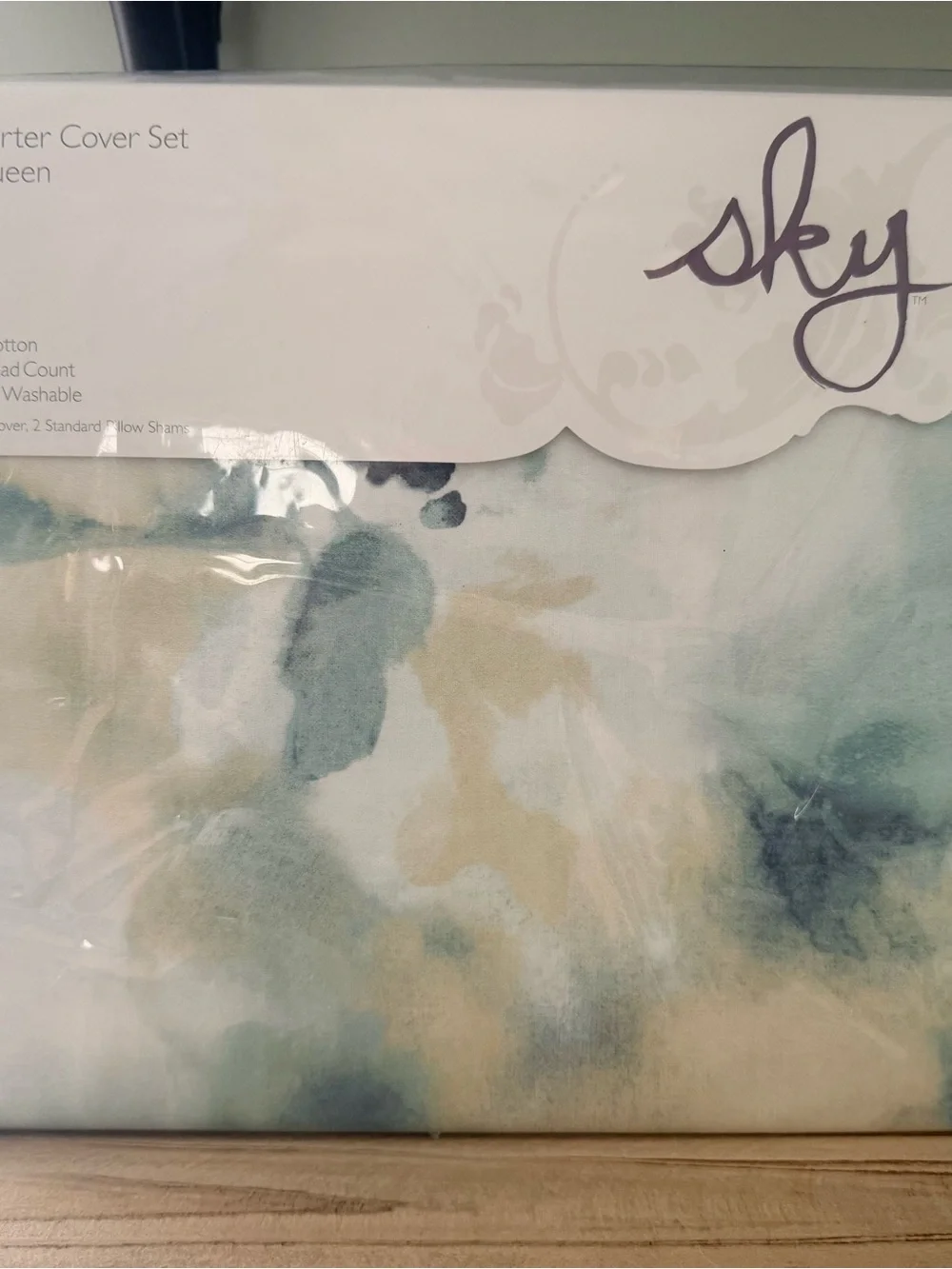 NWT SKY Bloomingdale’s Freya Inky Floral Duvet Cover Set Full/Queen 100% Cotton